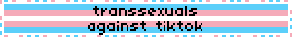 blinkie with text transsexuals against tiktok on blue pink and white transgender flag